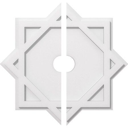 Ekena Millwork Axel Architectural Grde PVC Contemporary Ceiling Medallion, Two Piece, 22"OD x 3"ID x 12 1/4"C x 1"P CMP22AL2-03000